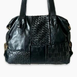 Angel By L. Martino Genuine Woven Leather Satchel